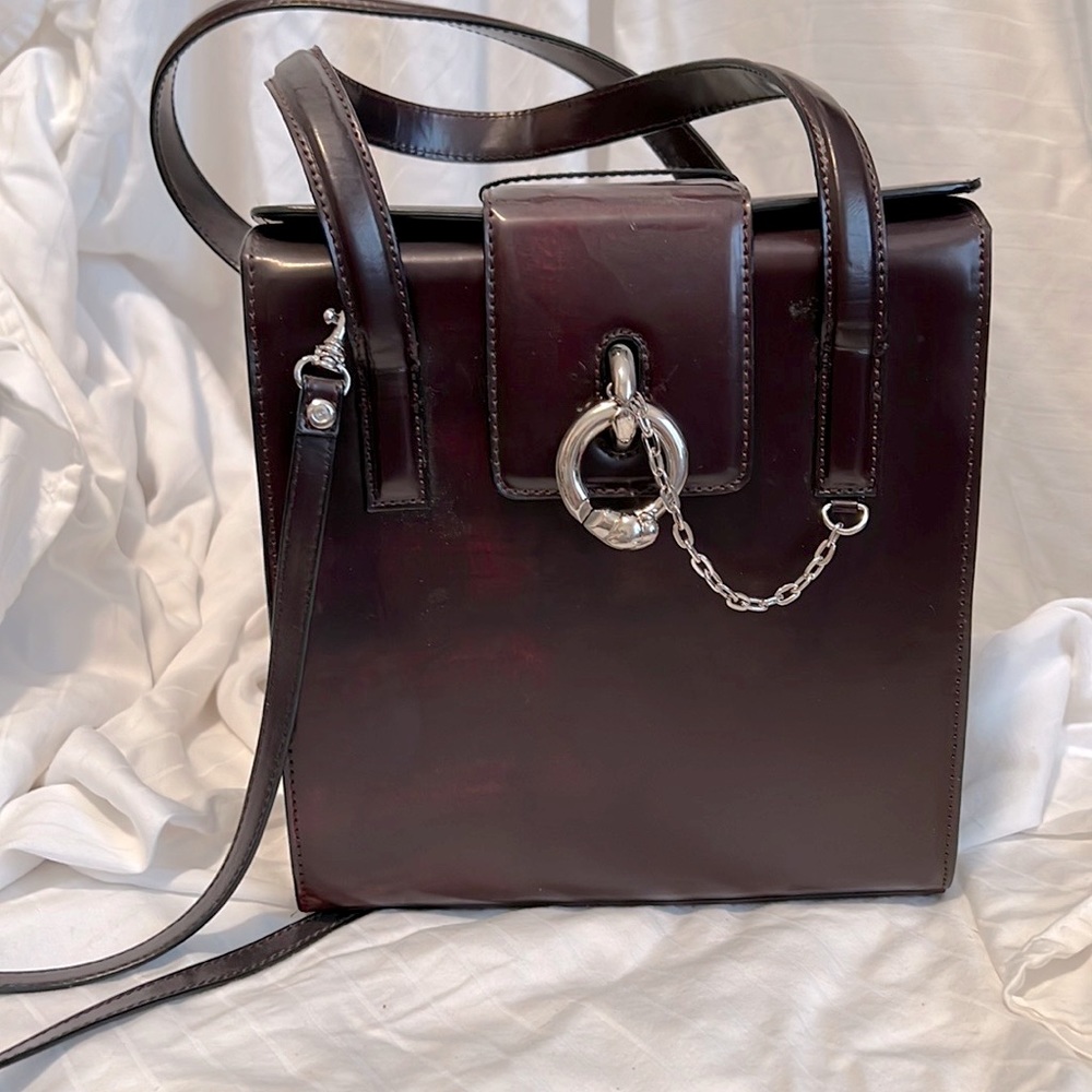 Purse, rich burgundy with special latch